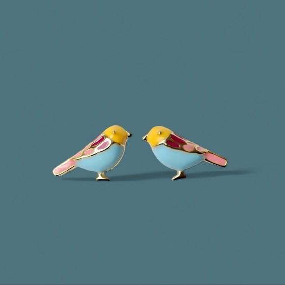 Fashion Jewelry Jewelry - 🔥 Clearance 🔥 Gold Plated Bird Enamel Stud Earrings